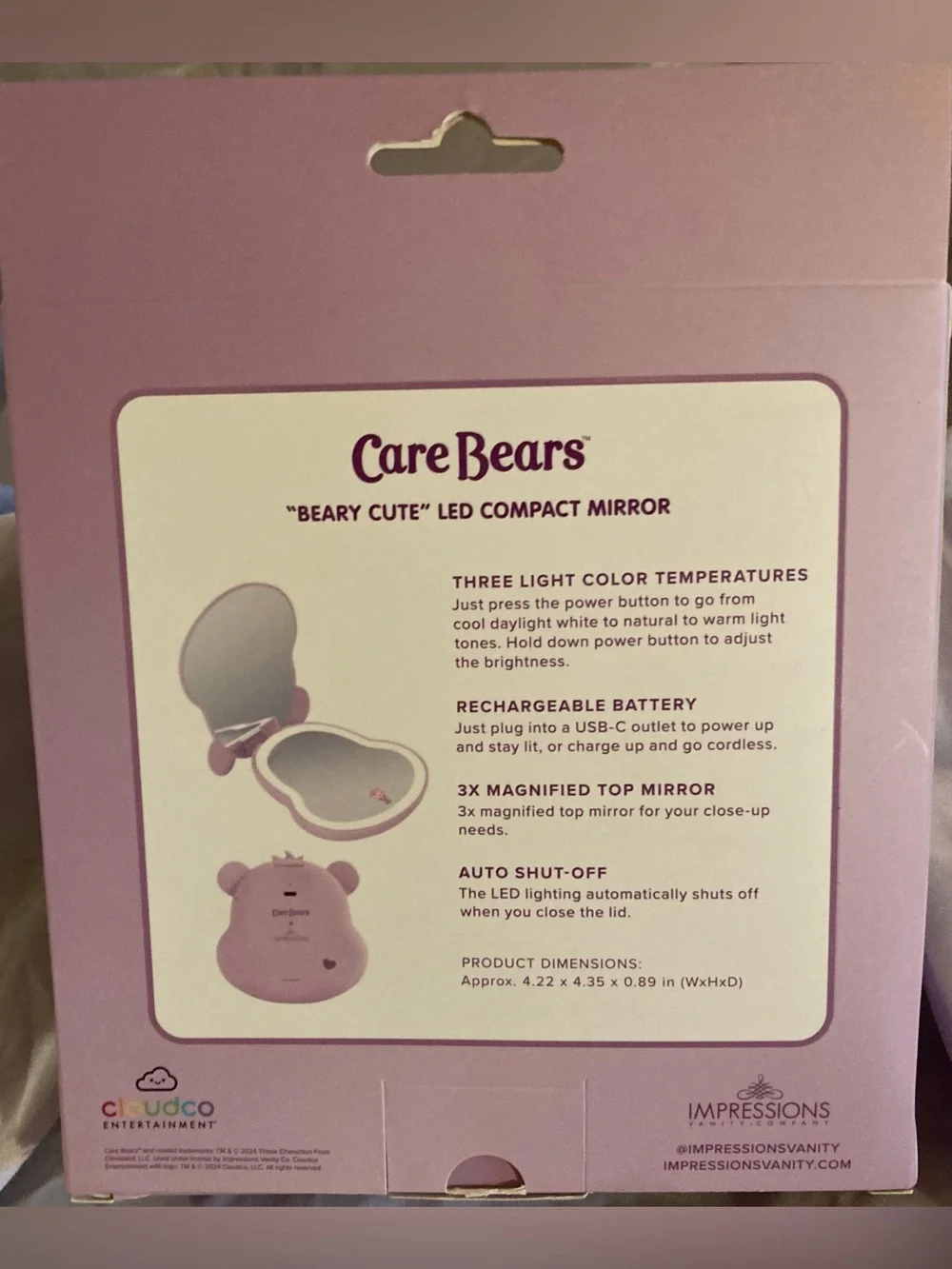 Care Bears Share Bear LED Compact Mirror - Lavender Purple